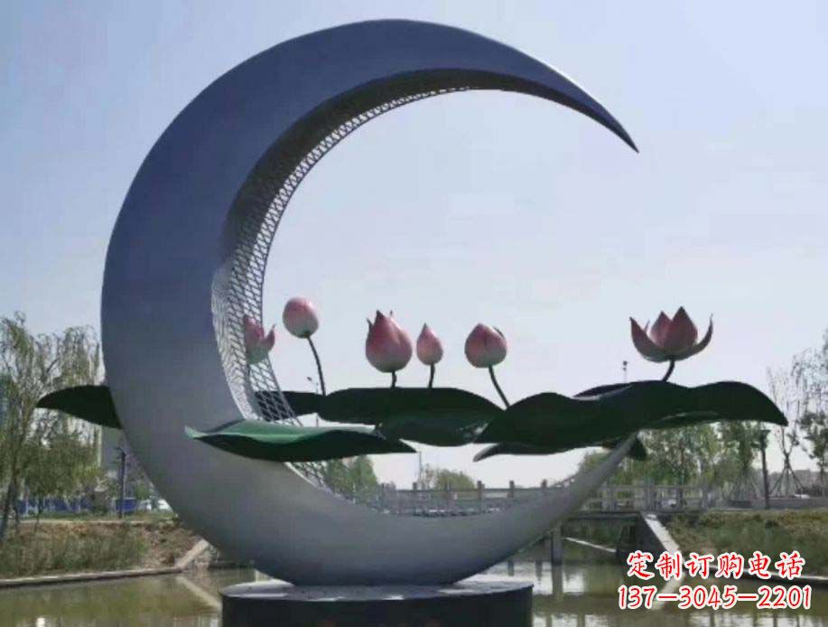 益阳不锈钢月亮景观装饰雕塑