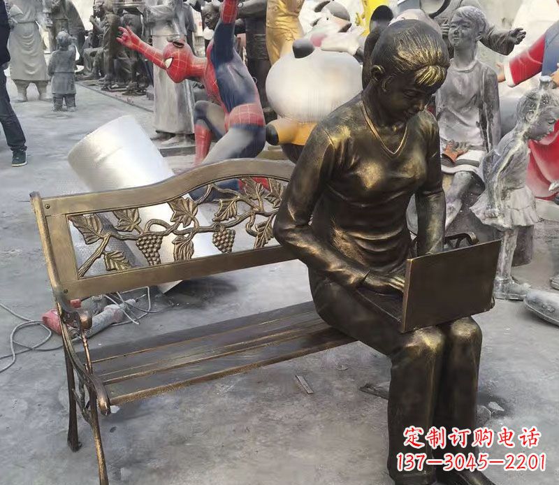 益阳中领雕塑推出优雅可爱的女孩铜雕
