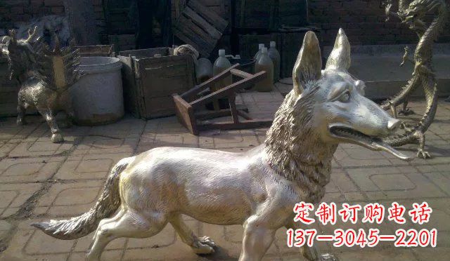 益阳铸铜小狗动物雕塑