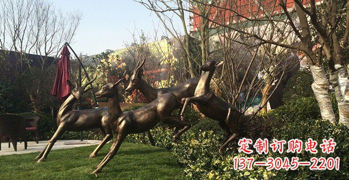 益阳中领雕塑精美铜鹿动物雕塑