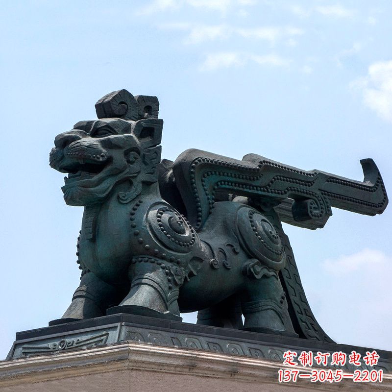 益阳中领雕塑-铜制獬豸雕塑