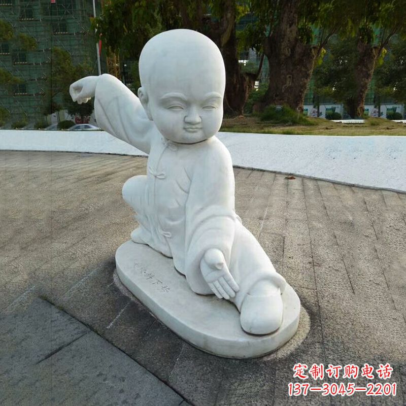 益阳瑞士艺术家精美制作的和尚汉白玉石雕塑