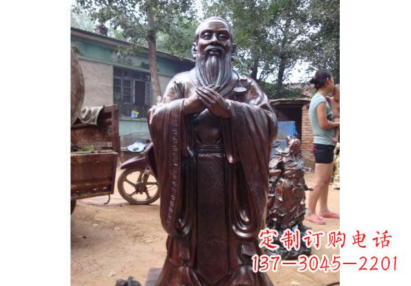 益阳人物雕塑精美玻璃钢仿铜雕塑——孔子系列