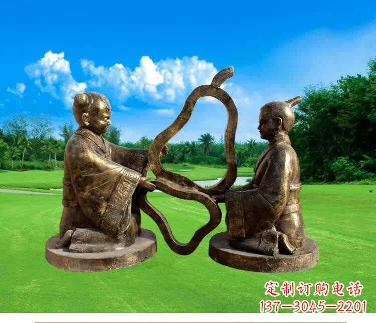 益阳精美古代孔融让梨人物铜雕