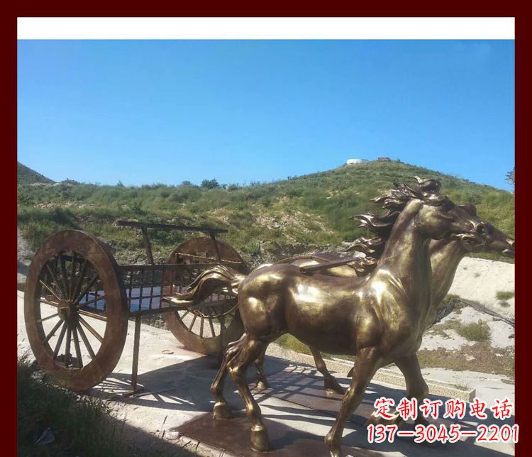 益阳古代马车铜雕