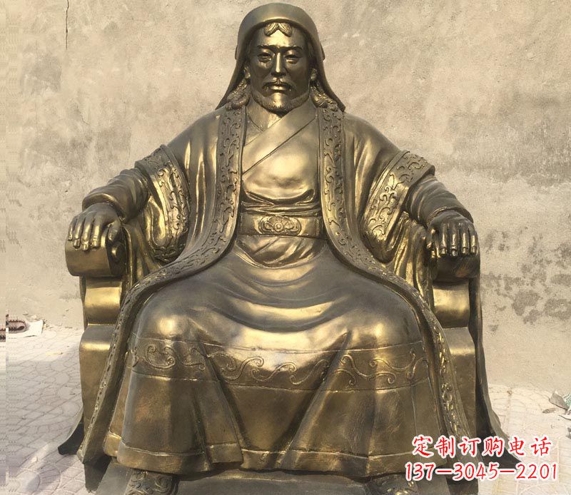 益阳古代名人成吉思汗铜雕