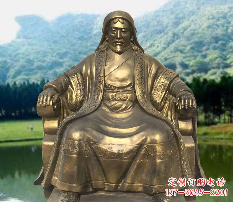 益阳中领雕塑致敬成吉思汗铜雕