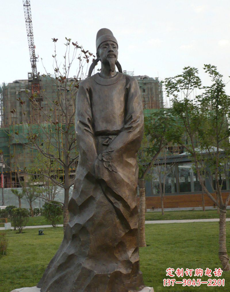 益阳精美古风犹存,高雅李白铜雕