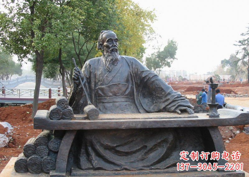 益阳古代名医张仲景铜雕 (2)