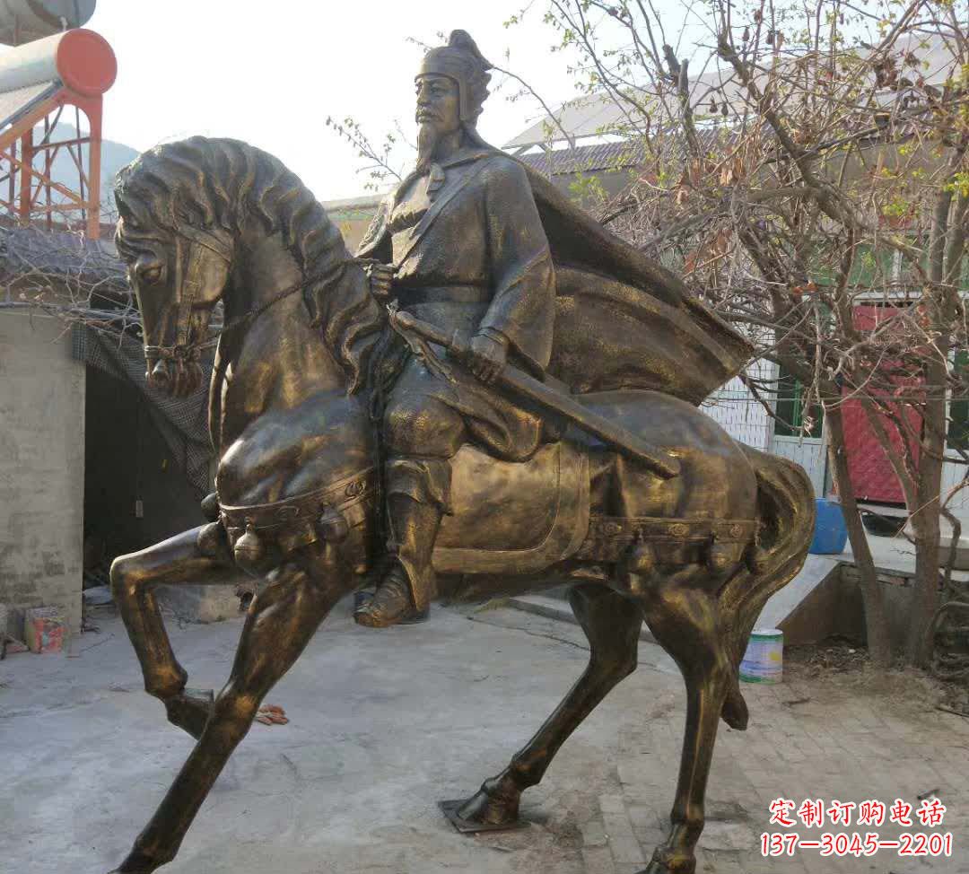 益阳古典风格骑马人物铜雕塑