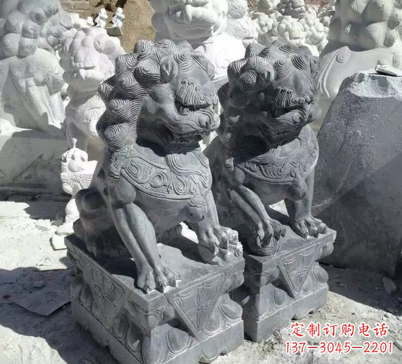 益阳古典青石狮子雕塑