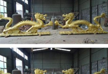 益阳古典传统双龙戏珠铜雕塑