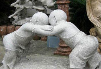 益阳可爱小孩摔跤石雕