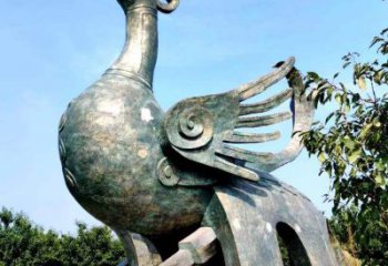 益阳公园园林朱雀铜雕景观雕塑