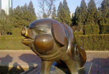 益阳定制公园猪铜雕