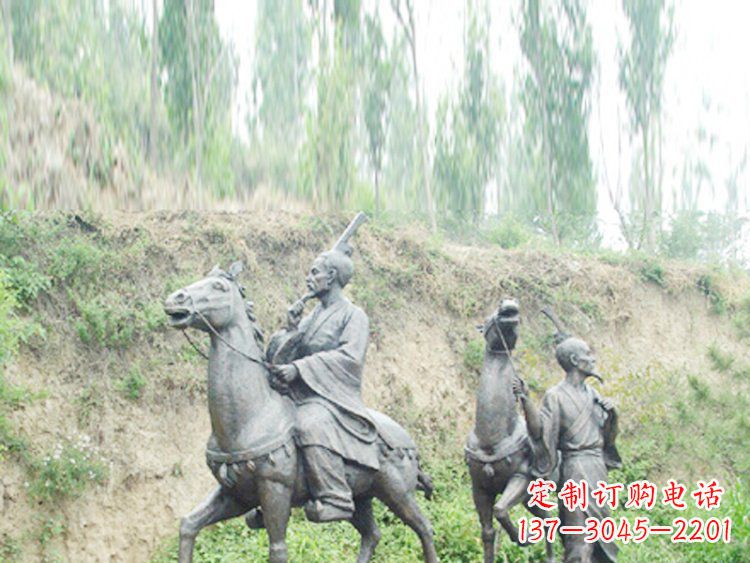 益阳中领雕塑|传承古老传统:古代人物骑马铜雕