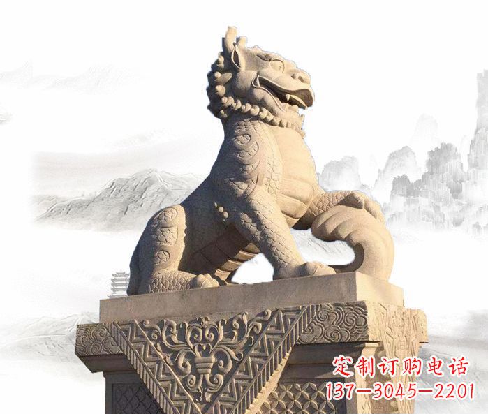 益阳精美古典大理石麒麟石雕
