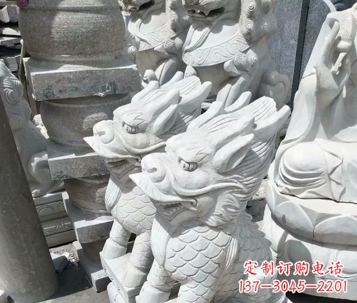 益阳传统工艺,精细做工,古代神兽大理石麒麟石雕高端定制