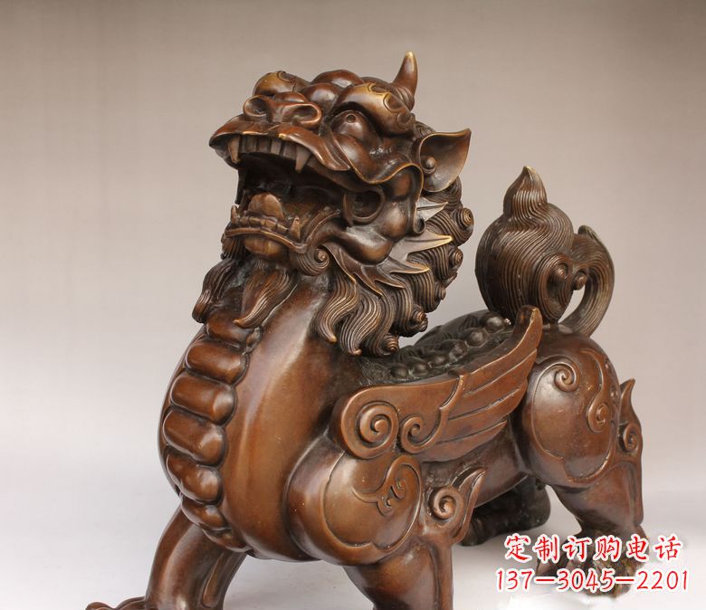 益阳古代神兽貔貅铜雕 