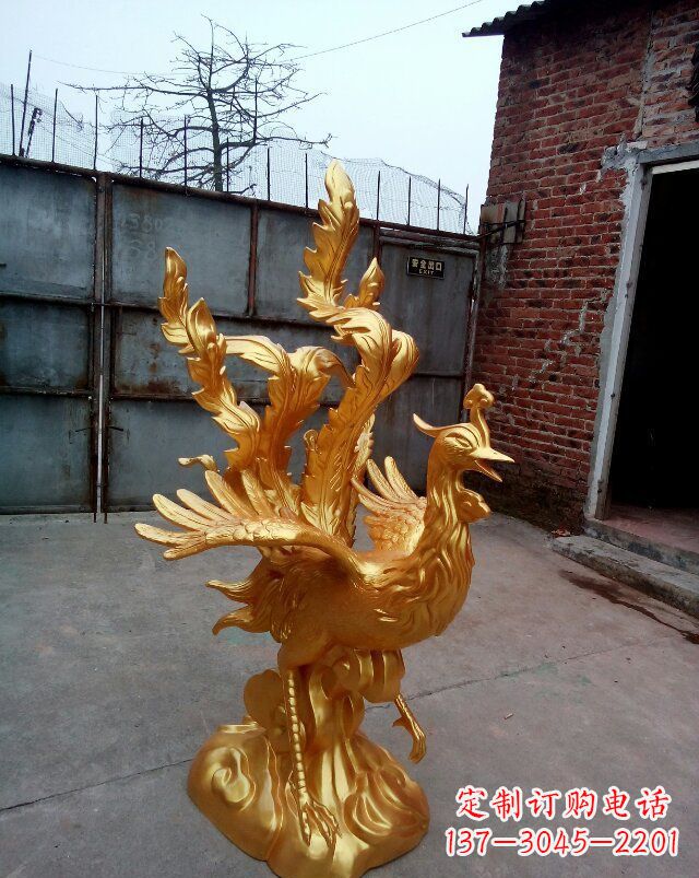 益阳传统铜质凤凰雕塑