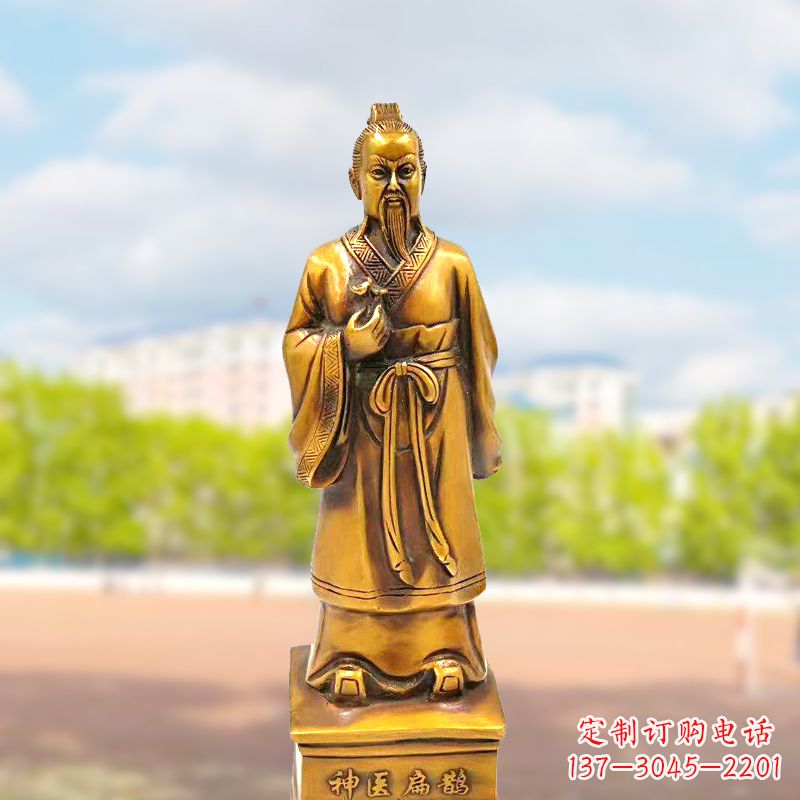 益阳古代神医纯铜扁鹊雕像