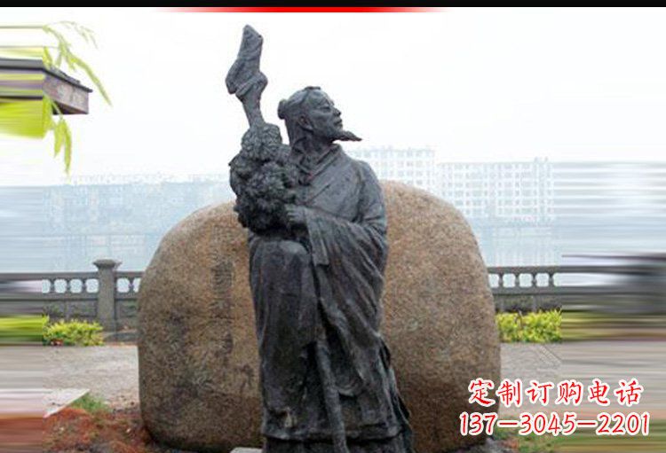 益阳传承古代文化,陶渊明雕塑悠久记忆