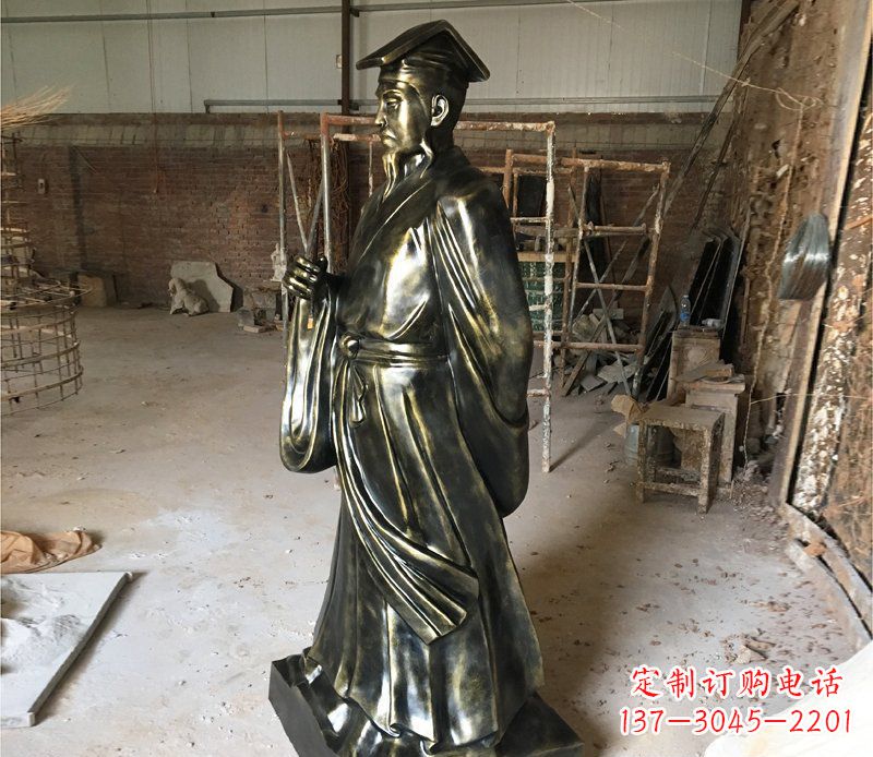 益阳古代书法家王羲之铜雕