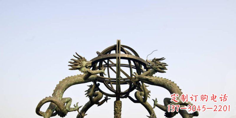 益阳传承中国古代文化,浑天仪铜雕——让精致的往事重现