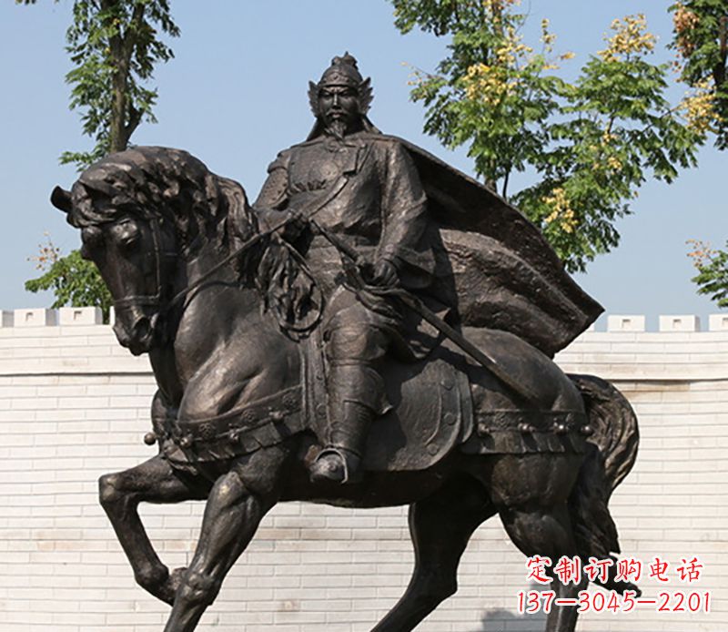 益阳古人将军骑马骑马铜雕