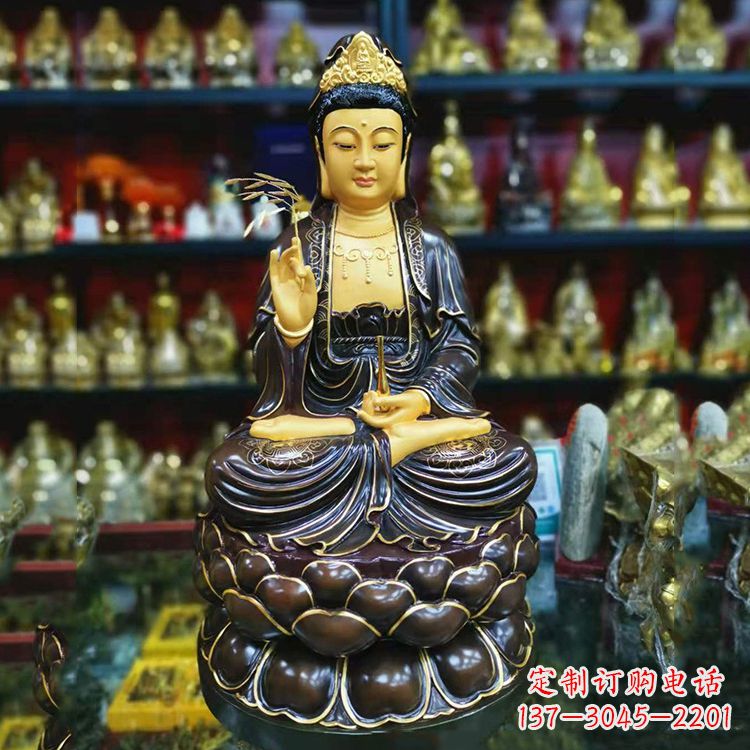 益阳古铜手工雕刻观音佛像