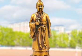 益阳古代神医纯铜扁鹊雕像