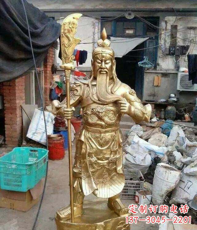 益阳关公铜雕提刀武财神雕塑