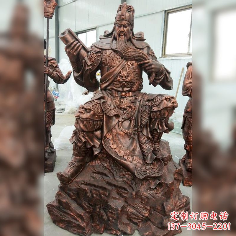 益阳文化历史写照:关羽夜读春秋雕塑