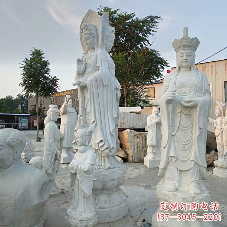 益阳观音 石雕送子观音 汉白玉观音佛像厂家直销石雕汉白玉菩萨_27