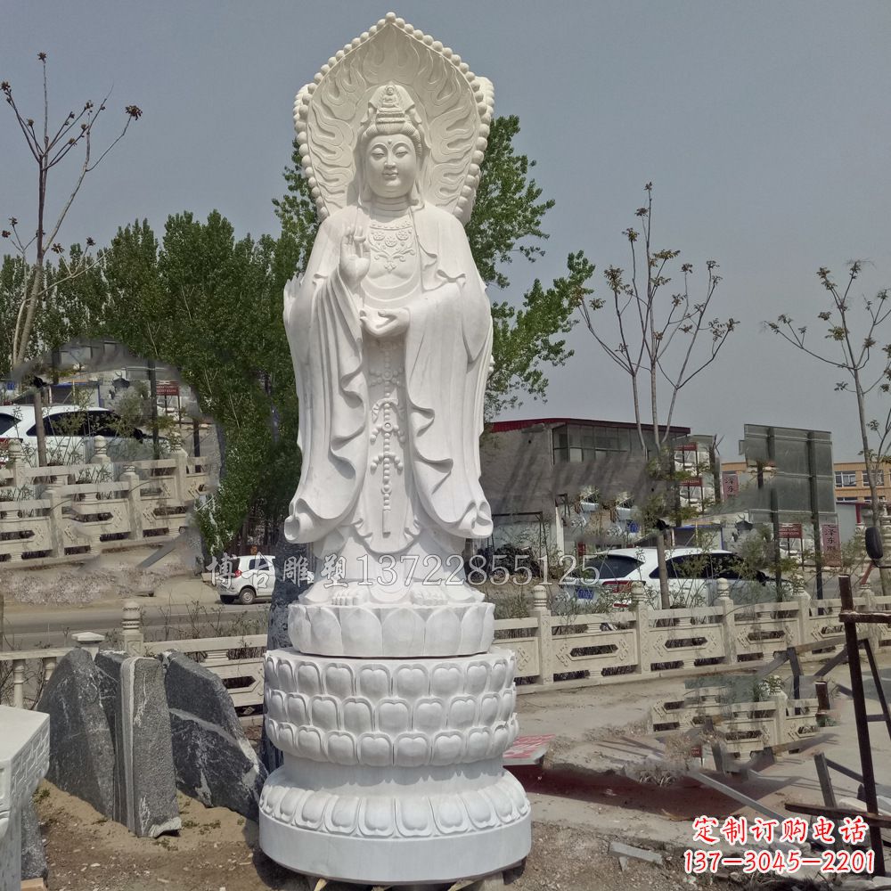 益阳观音菩萨汉白玉石雕塑