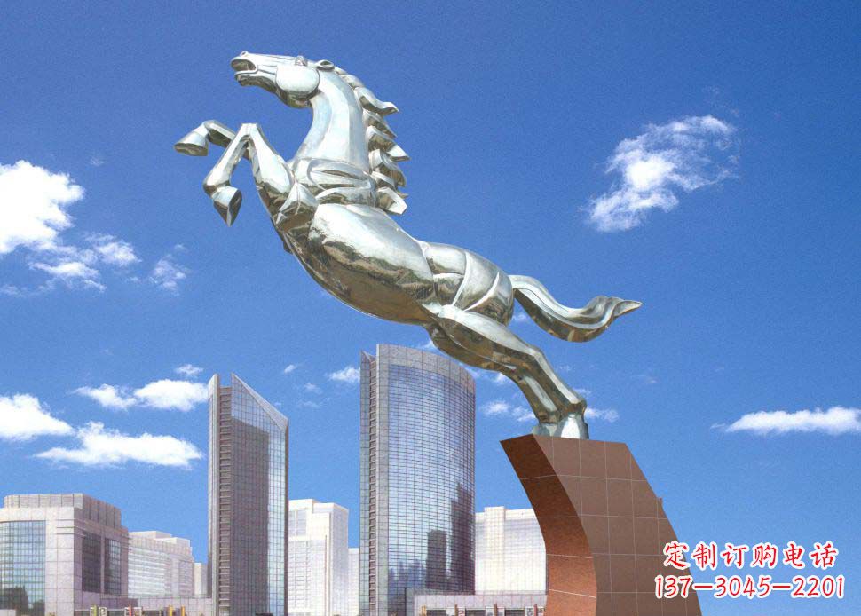 益阳全新不锈钢奔马雕塑