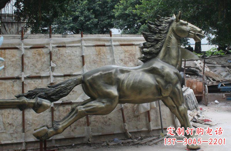 益阳广场奔马动物铜雕 (2)