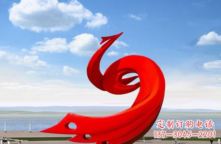 益阳领雕塑:不锈钢凤凰雕塑