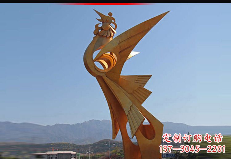 益阳中领雕塑凤凰抽象雕塑11英寸