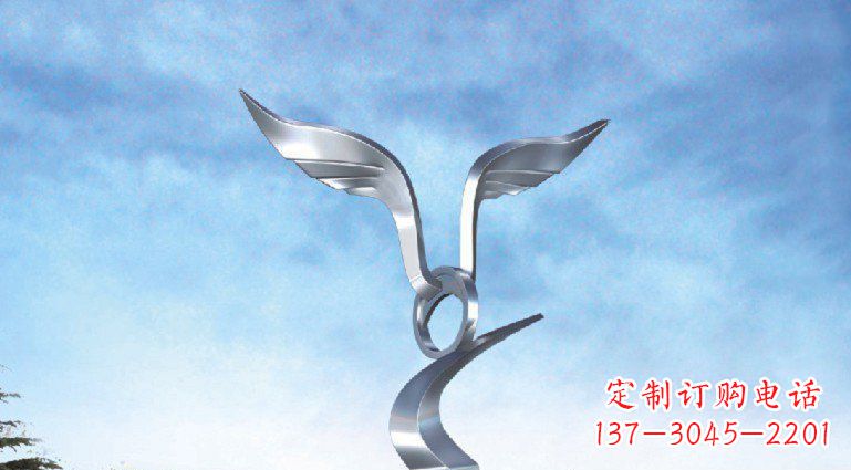 益阳广场不锈钢抽象海鸥雕塑