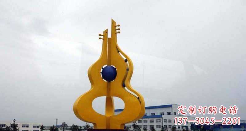益阳中领雕塑:葫芦琵琶不锈钢雕塑