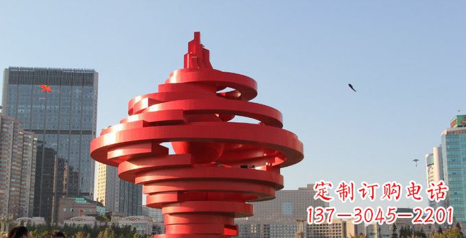 益阳不锈钢抽象火炬雕塑,展现活力与坚强