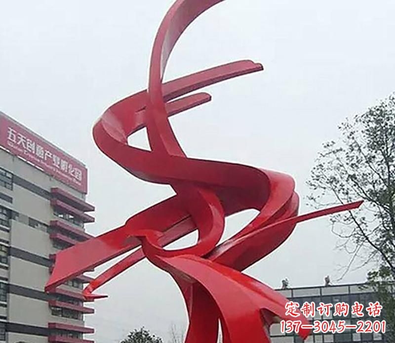 益阳广场不锈钢抽象飘带雕塑