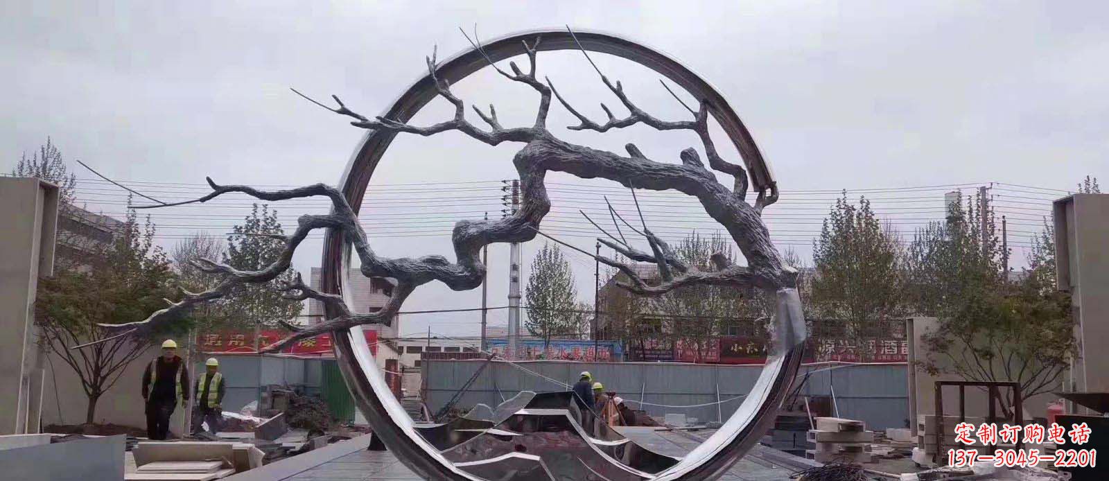 益阳广场不锈钢抽象树枝雕塑