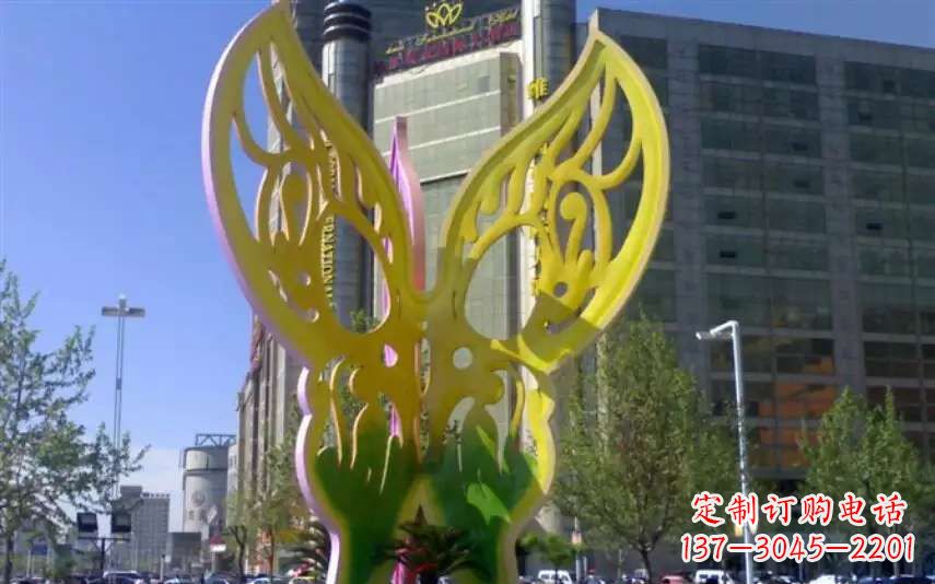 益阳广场不锈钢雕刻蝴蝶雕塑