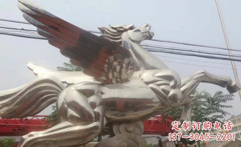 益阳流畅优美的不锈钢飞马雕塑