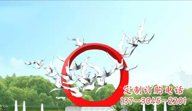 益阳华丽优雅的不锈钢鸽子雕塑