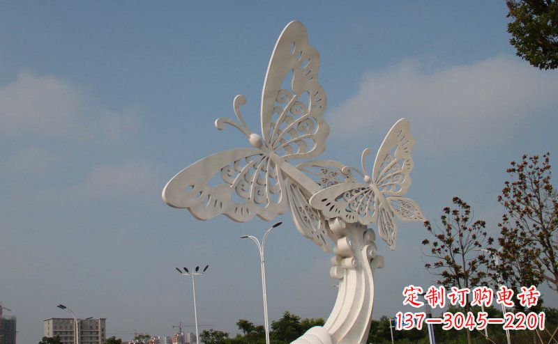 益阳广场不锈钢蝴蝶雕塑 (2)