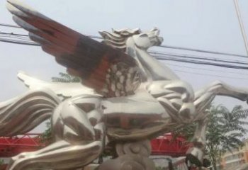 益阳流畅优美的不锈钢飞马雕塑