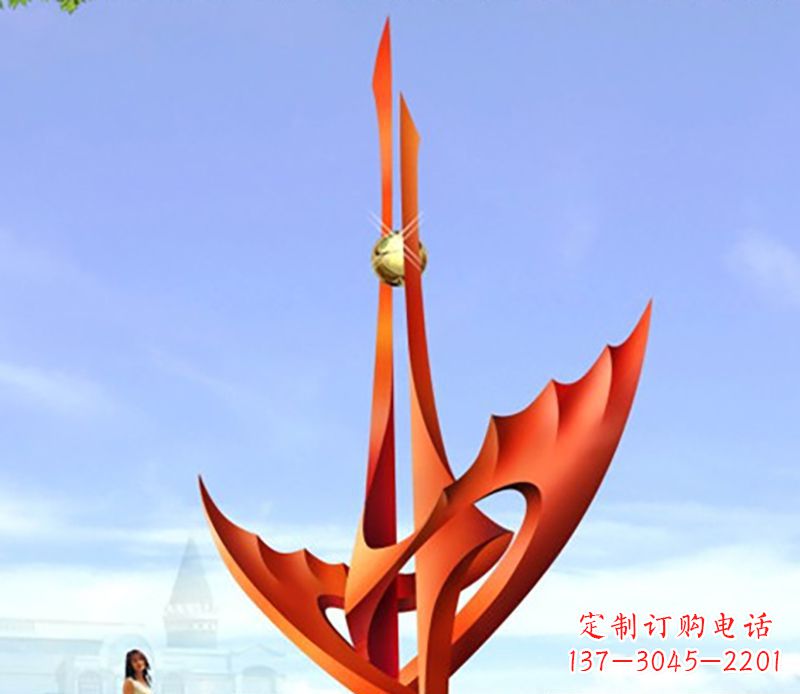 益阳不锈钢火炬抽象雕塑